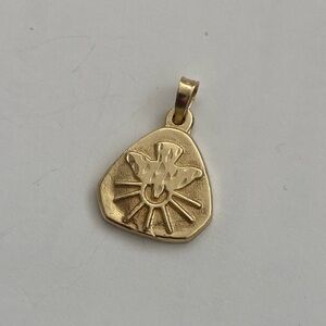 14k Yellow Gold Come Holy Spirit Pendant Lord's Prayer 3.8 Grams Not Scrap